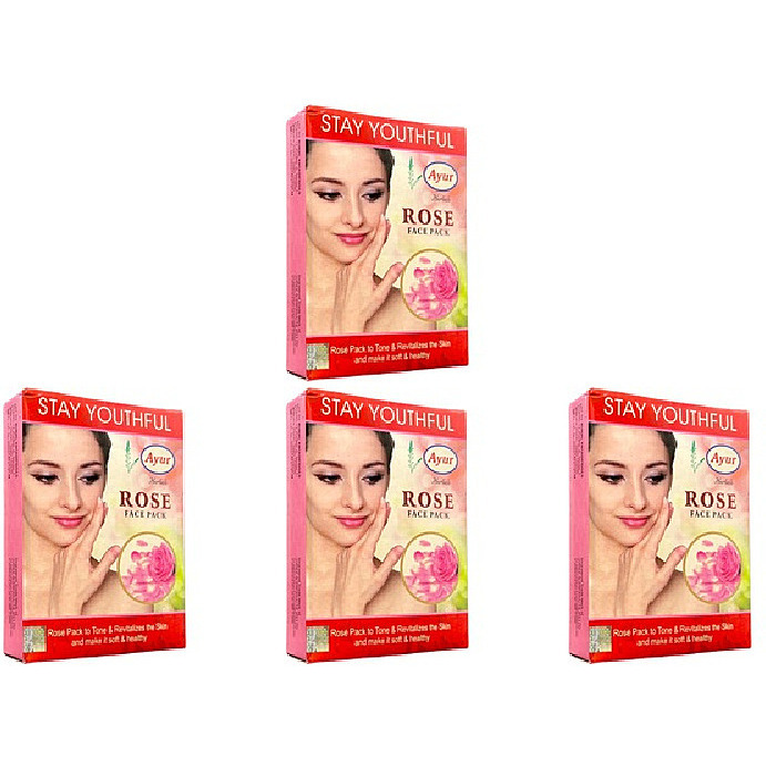 Pack of 4 - Ayur Herbals Rose Face Pack - 100 Gm (3.5 Oz)