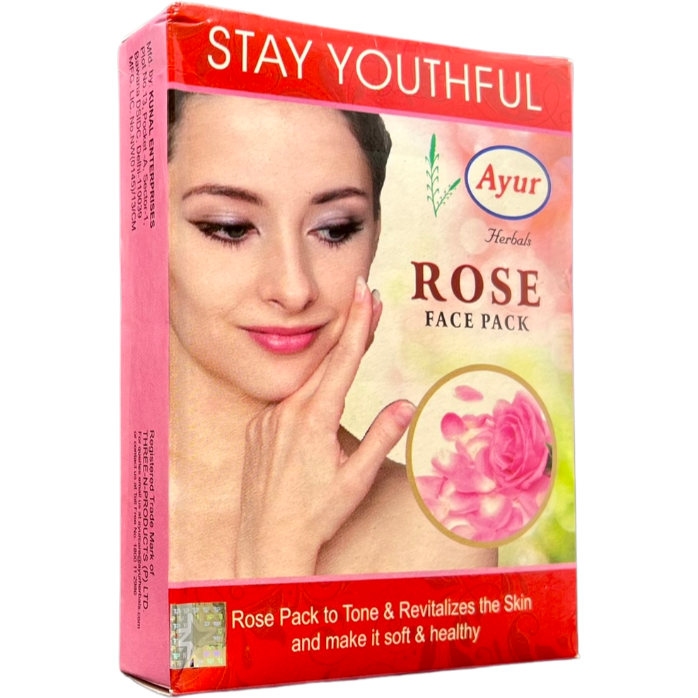 Pack of 4 - Ayur Herbals Rose Face Pack - 100 Gm (3.5 Oz)