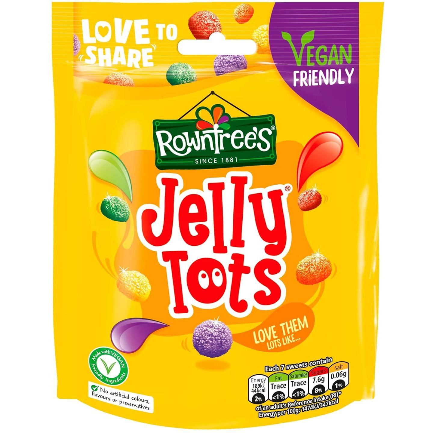 Pack of 4 - Rowntree's Jelly Tots Candy - 150 Gm (5.2 Oz)