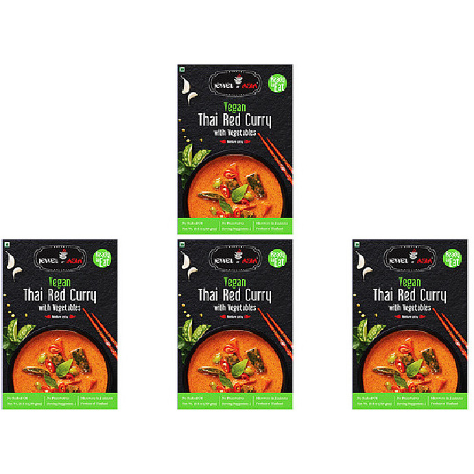 Pack of 4 - Jewel Of Asia Vegan Thai Red Curry With Vegetables - 300 Gm (10.58 Oz)