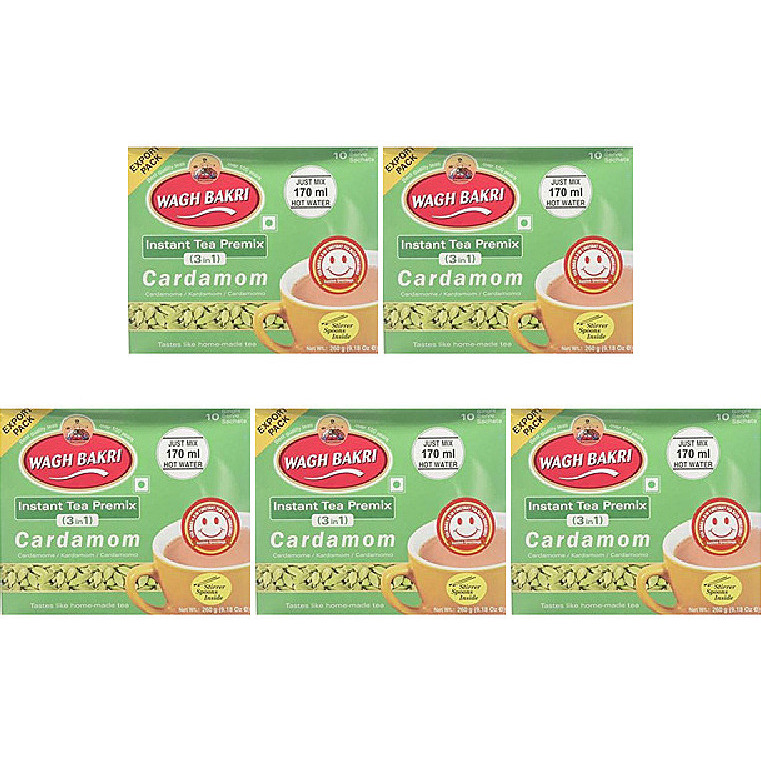 Pack of 5 - Wagh Bakri Instant Cardamom Tea - 260 Gm (9.18 Oz)