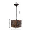 RUSTIC WOODEN LOG HANGING PENDANT LIGHT, INDUSTRIAL OUTDOOR LIGHT, E27