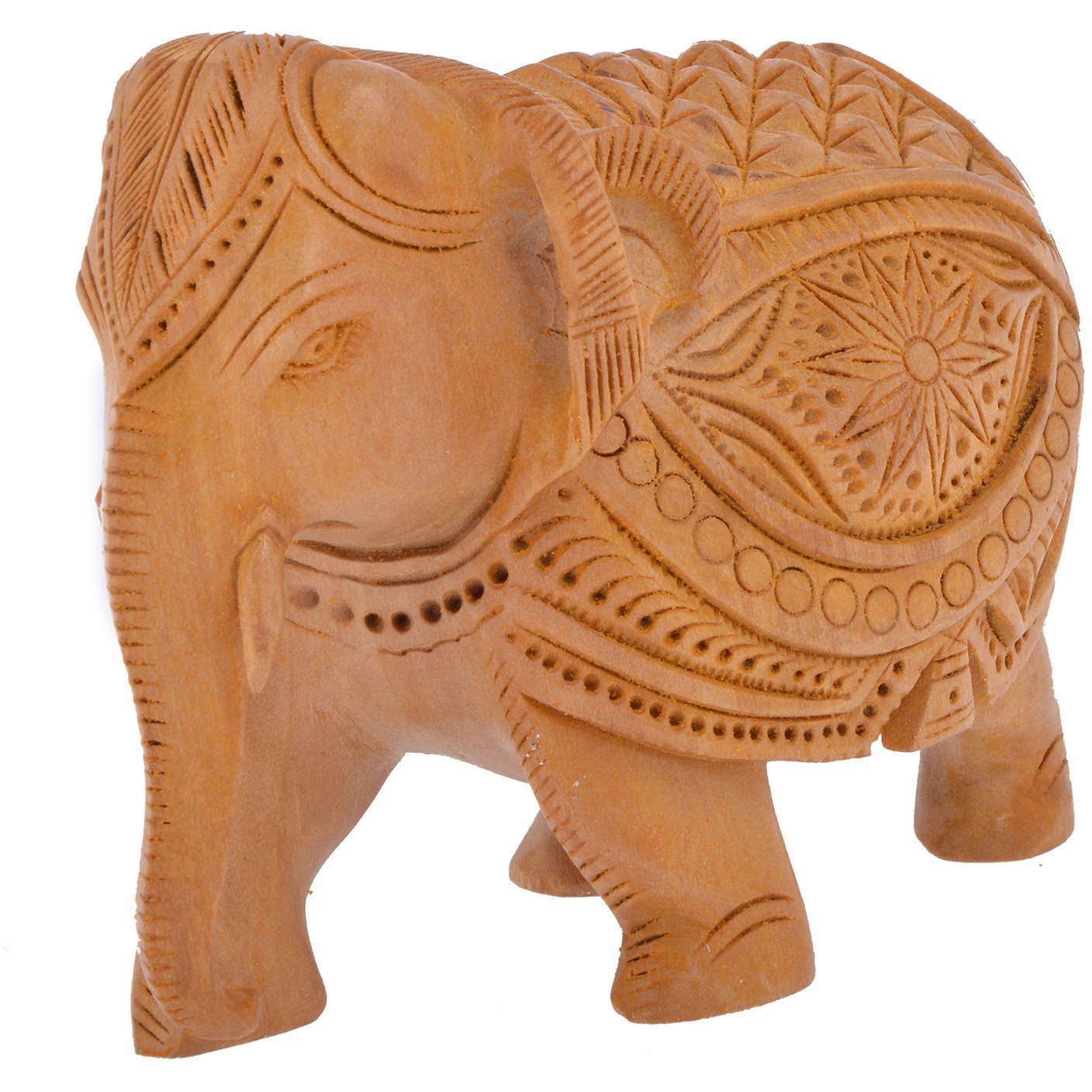 ooden Handicraft Home Decor Elephant showpiece 4 inch (12 cm * 5 cm * 10 cm, Brown)