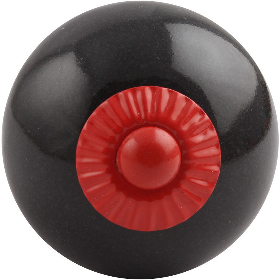 Buy Online Indianshelf Set Of 2 Handmade Ceramic Black Round Red