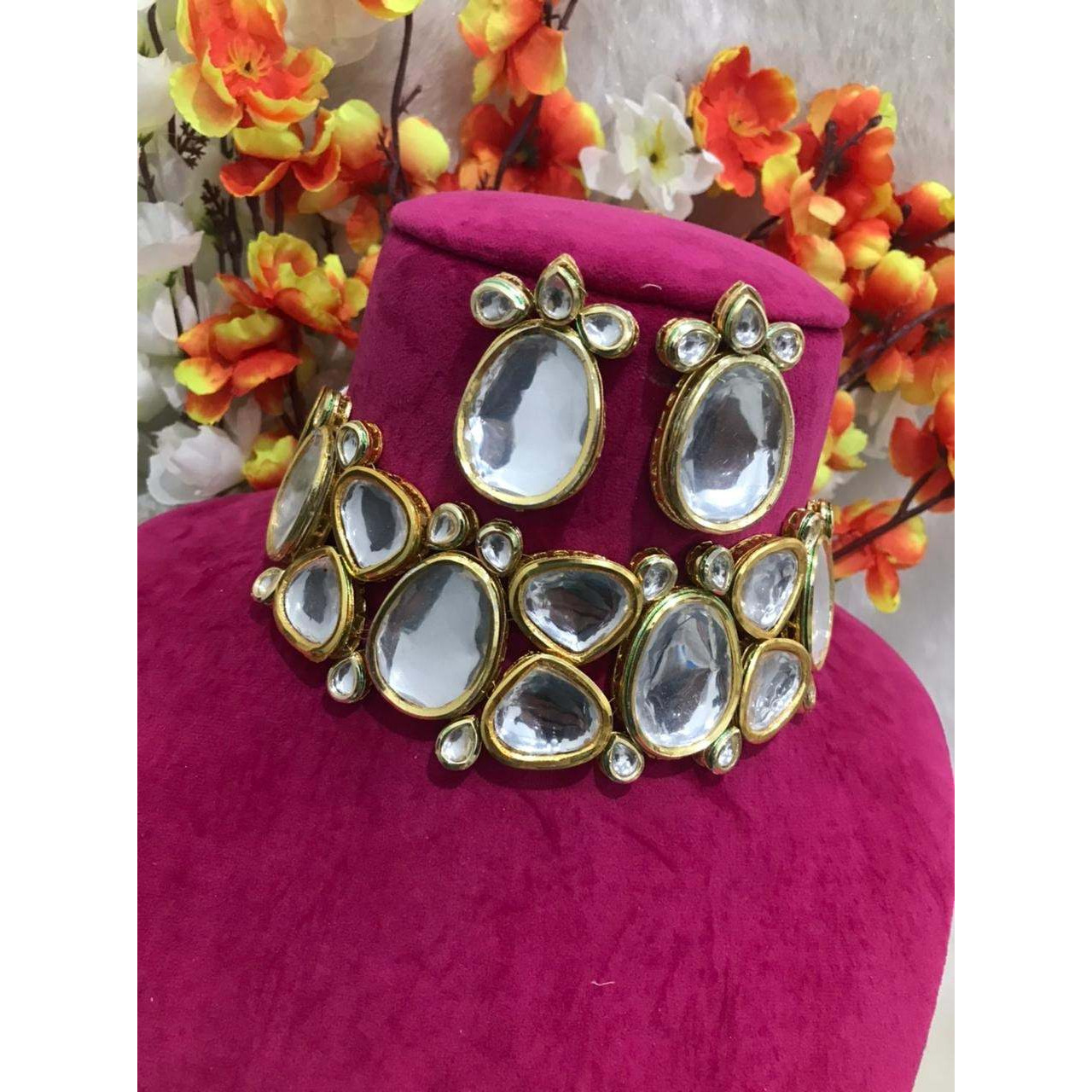 Kundan Choker Set and Earring Indian Jewellery