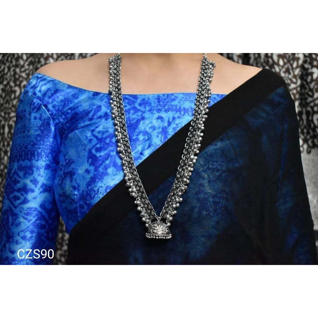 Indian Ethnic Oxidised long Neck piece