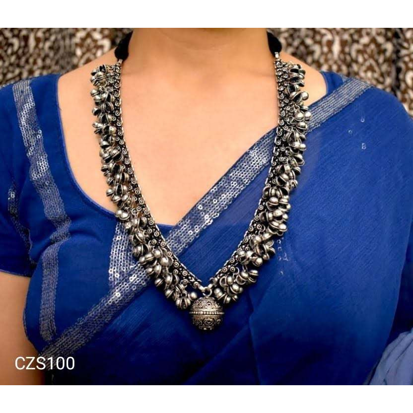 India Oxidised ghungroo long Neck Piece