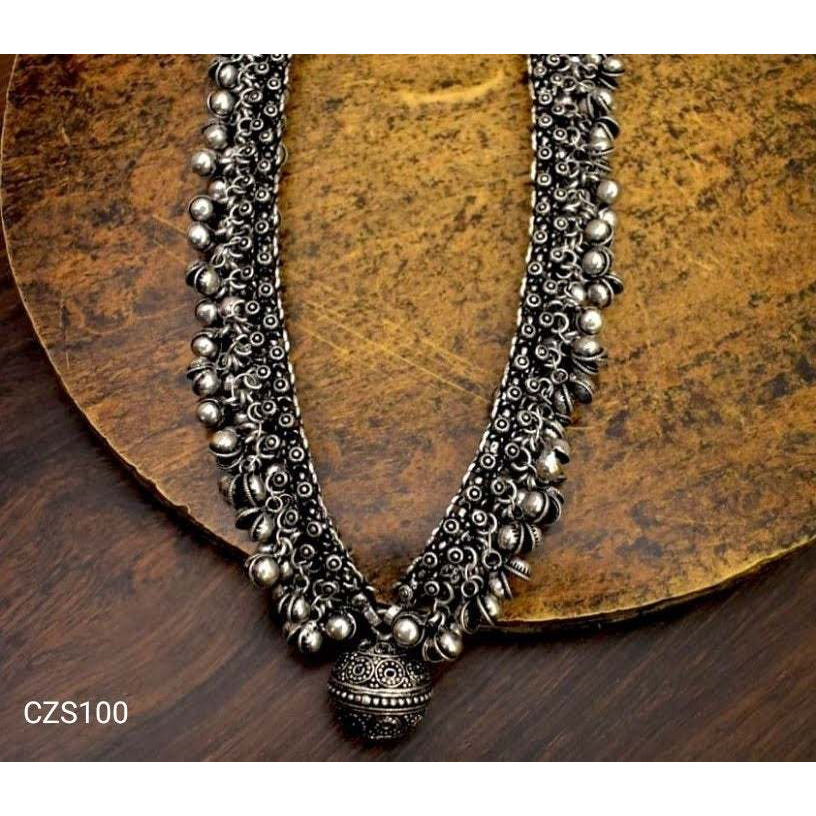 India Oxidised ghungroo long Neck Piece