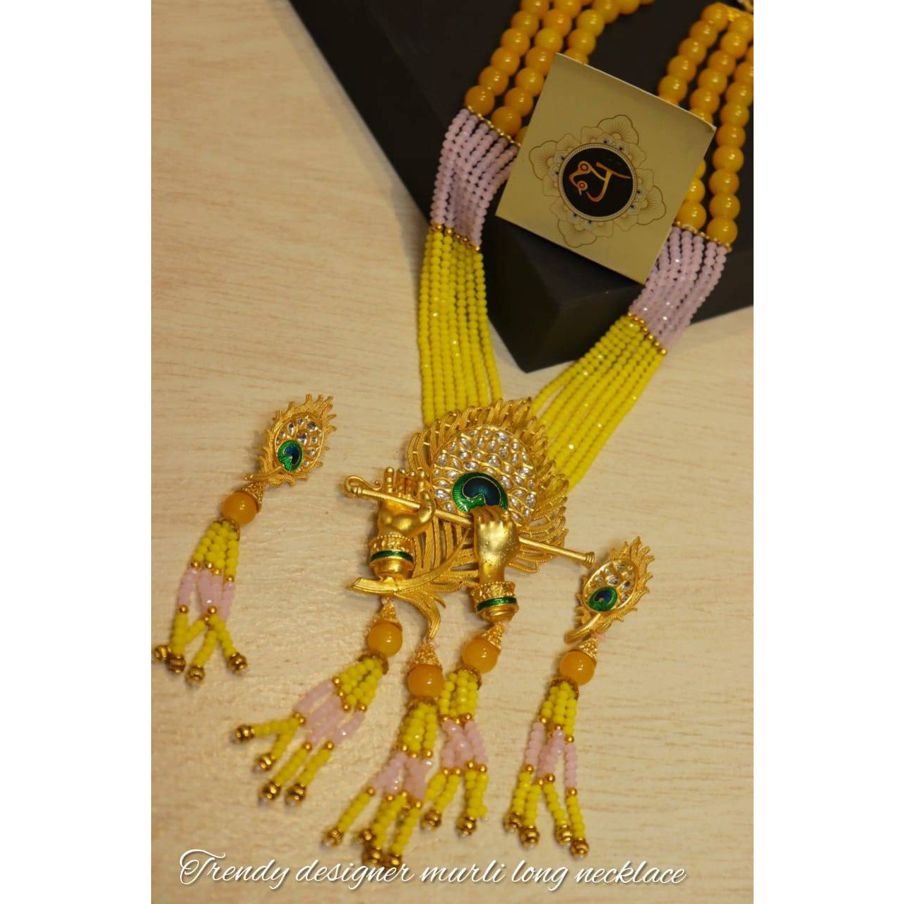 Murli necklace, Indian jewellery, Bollywood celebrity, beads jewellery set, gifts for her, wedding jewellery