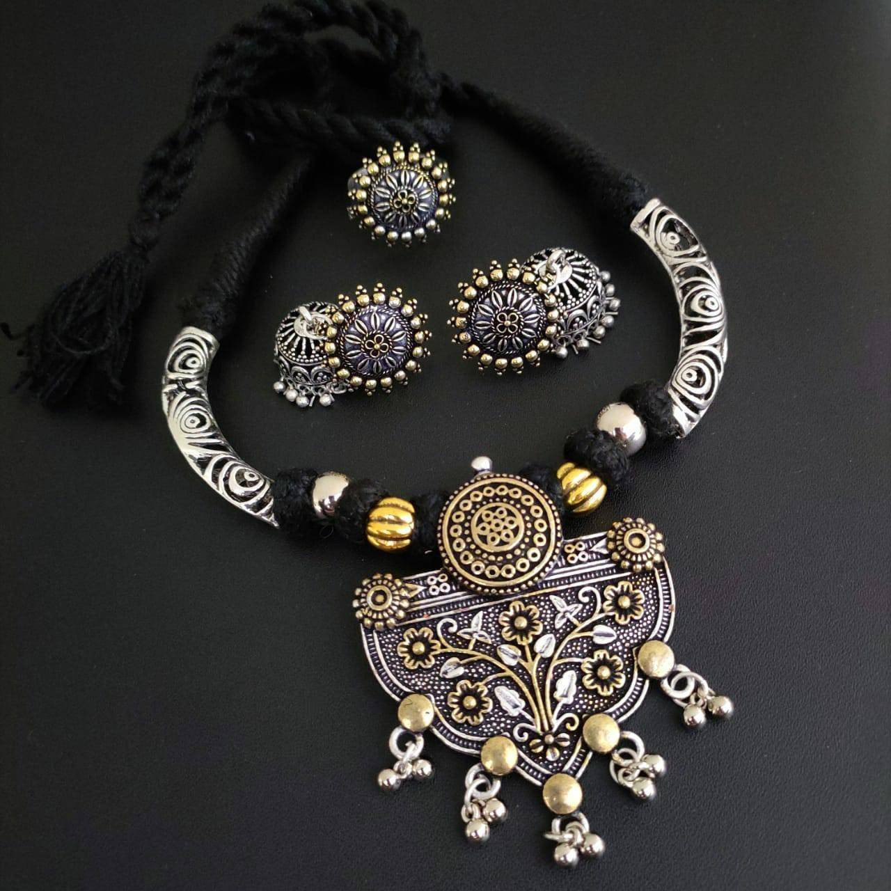 Rich in culture and heritage and inspired the best is an incredible kolhapuri temple jewelry that is known for it????????s vivid designs. The tribes of this whole region are also much known for their bravery and therefore our Long kolhapuri temple Necklace. This Layered Necklace is an elaborated piece with a center motif These can be styled up with any dress, if you like ethnic wear then Saree and Kurtis. If you are going for a casual outing then you can flaunt your western attire with chic  nec