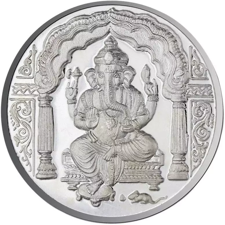 999 Pure Silver Ganesh Ji Coin - 2.5 Gm (15 Mm)