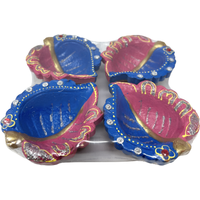 Multicolored Diya Without Wax - 4 Pc