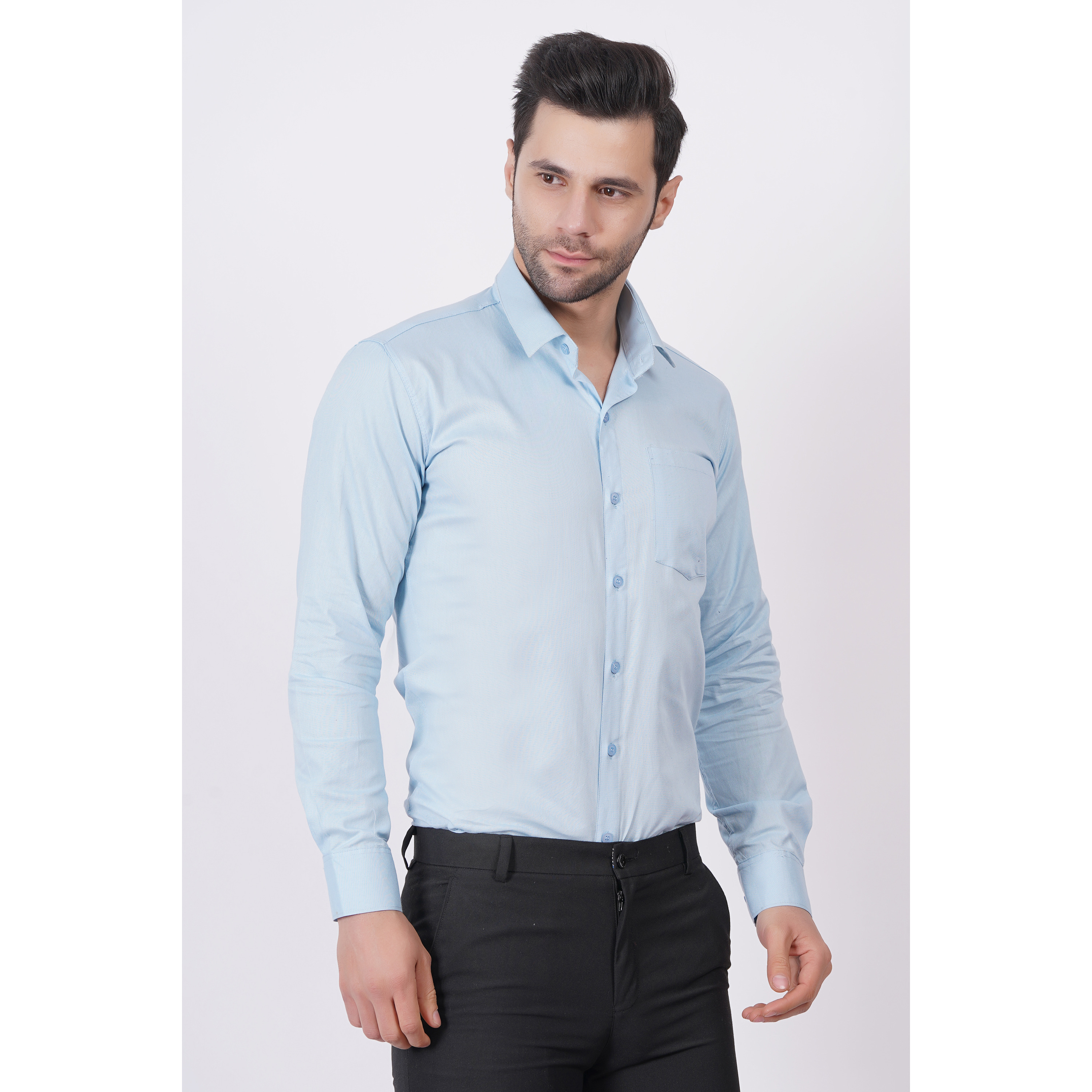 MEN FULL SLEEVE PURE COTTON SHIRT WITH CHEST POCKET