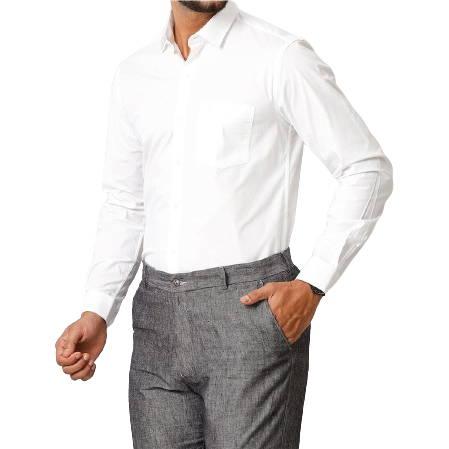 MEN WHITE SHIRT WITH CHEST POCKET