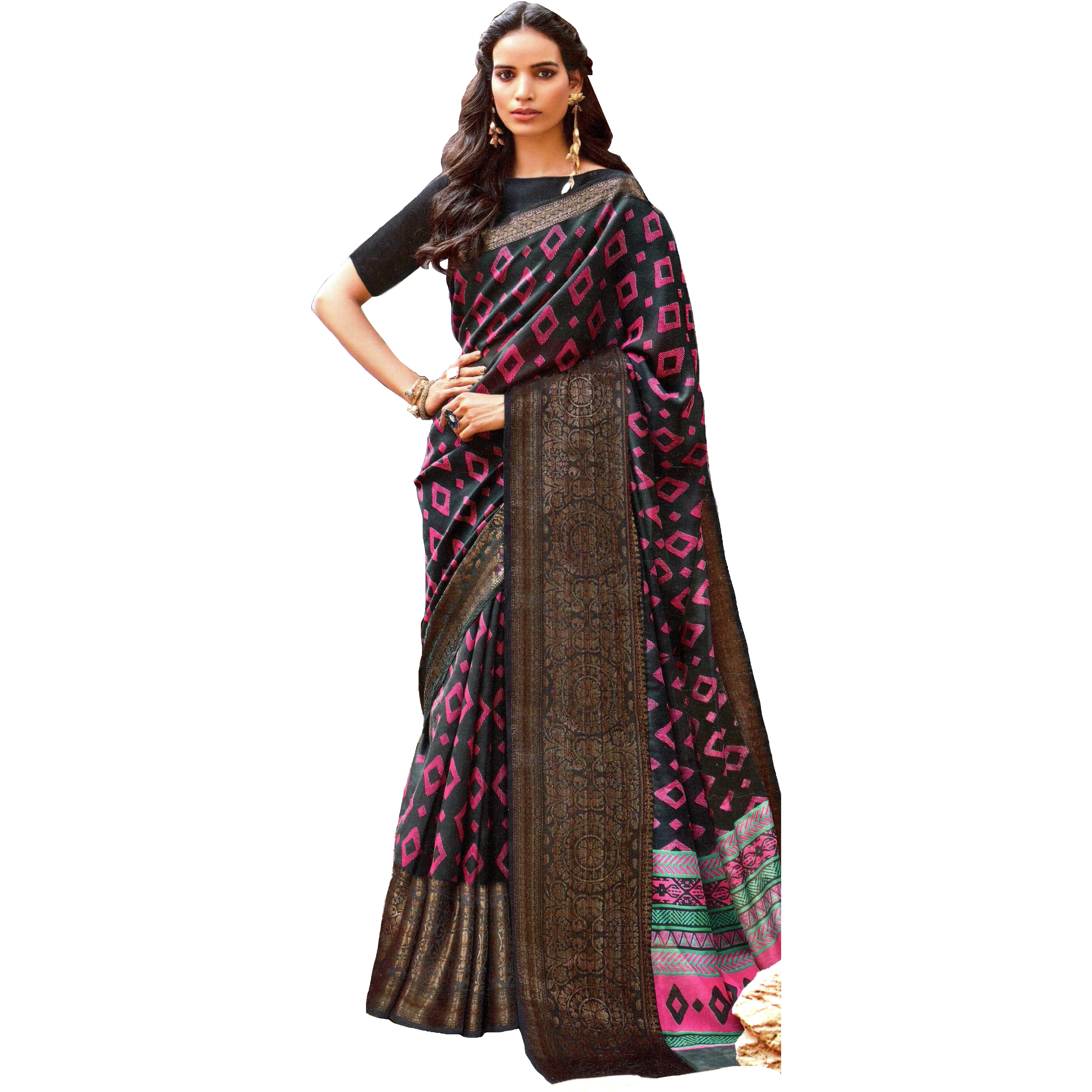 MAHATI Linen Silk Sarees with Blouse