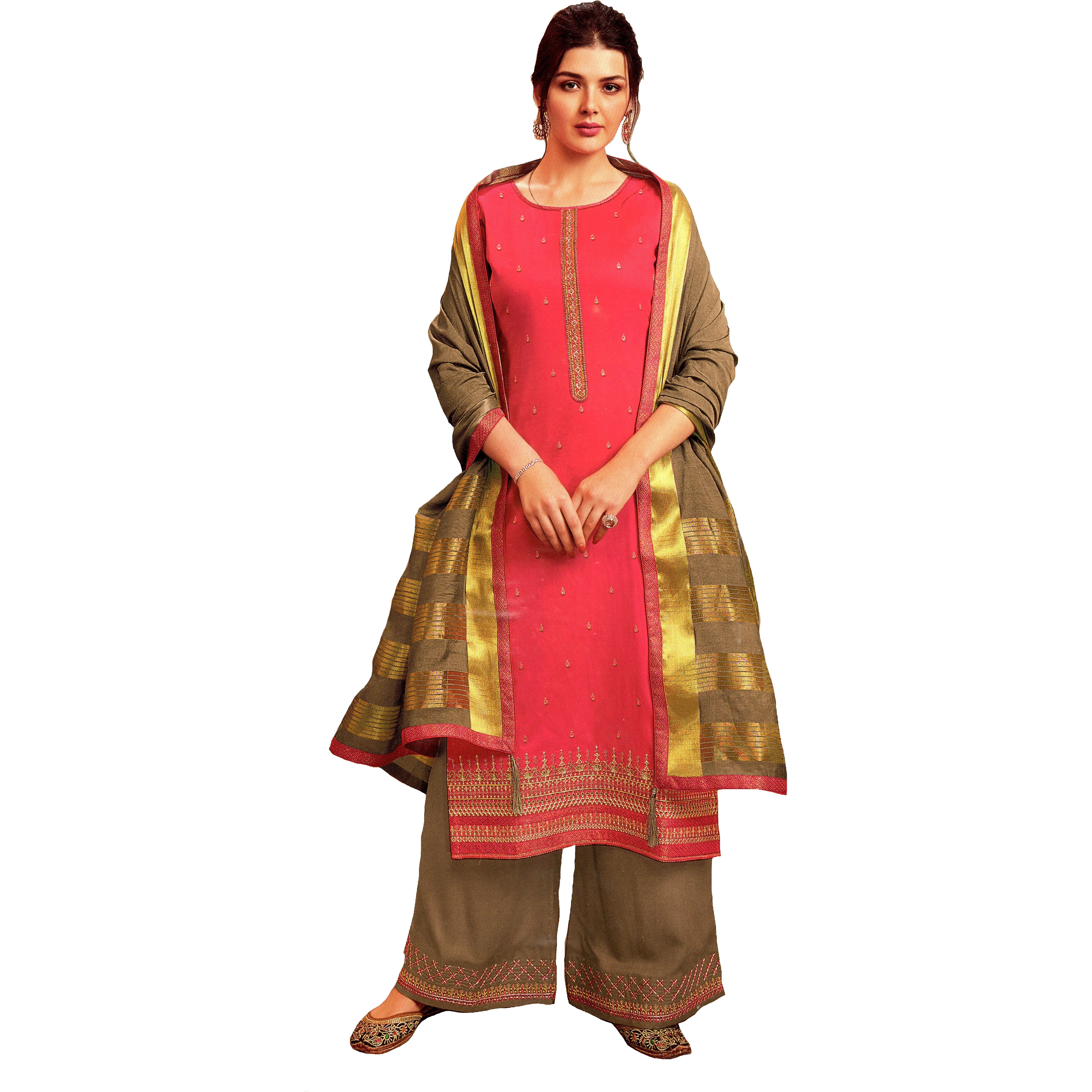 MAHATI Silk Kurti Palazzo Suits (Size: L)