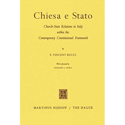 Chiesa e Stato: Church-State Relations in Italy within the Contemporary Constitu [Paperback]