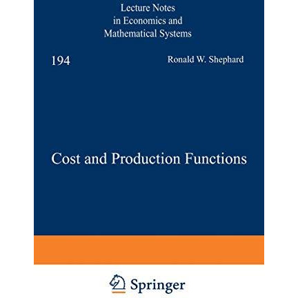 Cost and Production Functions [Paperback]