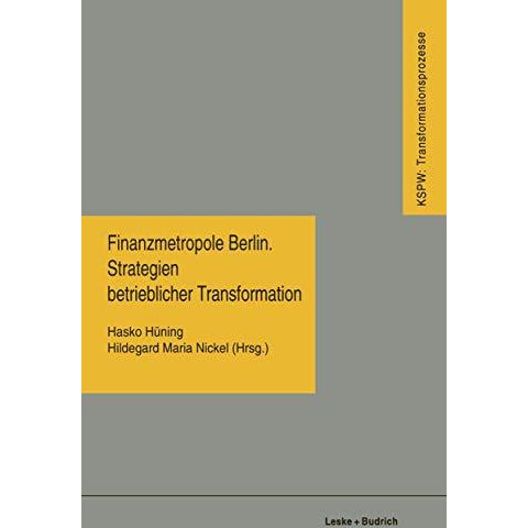 Finanzmetropole Berlin Strategien Betrieblicher Transformation [Paperback]