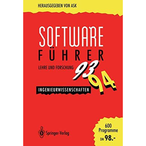 Software-F?hrer 93/94 Lehre und Forschung: Ingenieurwissenschaften [Paperback]