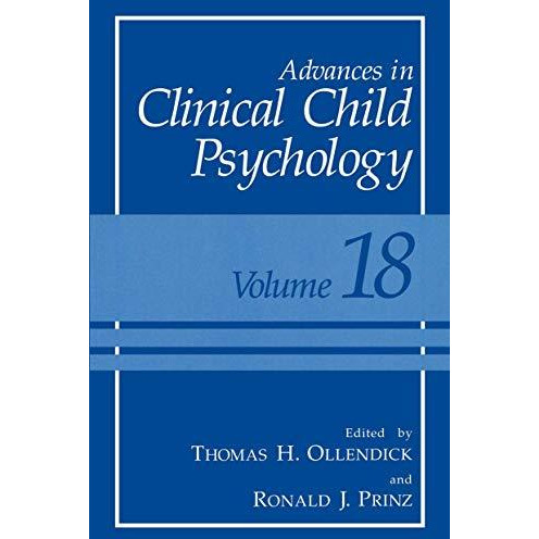 Advances in Clinical Child Psychology: Volume 18 [Paperback]