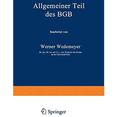 Allgemeiner Teil des BGB [Paperback]