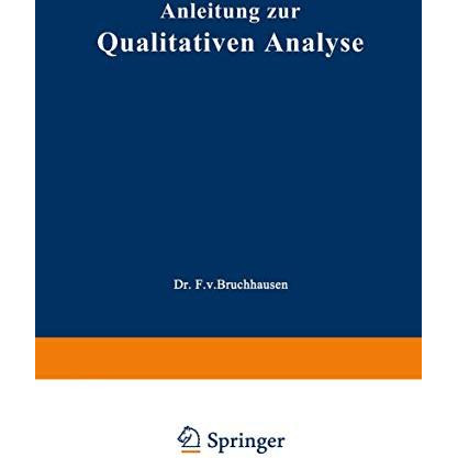 Anleitung zur Qualitativen Analyse [Paperback]