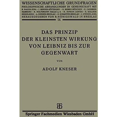 Das Prinzip der Kleinsten Wirkung von Leibniz bis zur Gegenwart [Paperback]