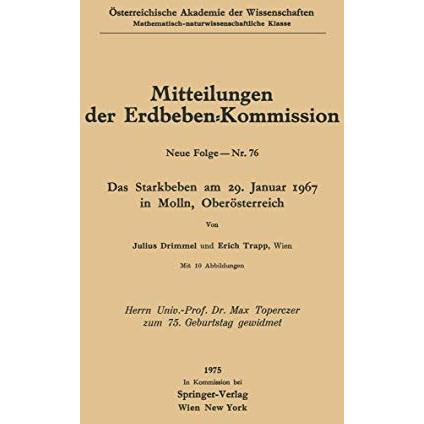 Das Starkbeben am 29. Januar 1967 in Molln, Ober?sterreich [Paperback]