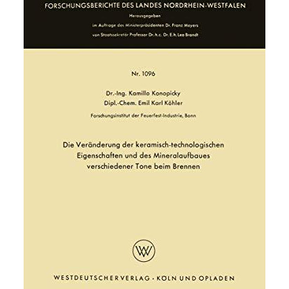 Die Ver?nderung der keramisch-technologischen Eigenschaften und des Mineralaufba [Paperback]