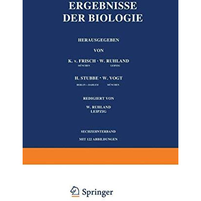 Ergebnisse der Biologie: Sechzehnter Band [Paperback]