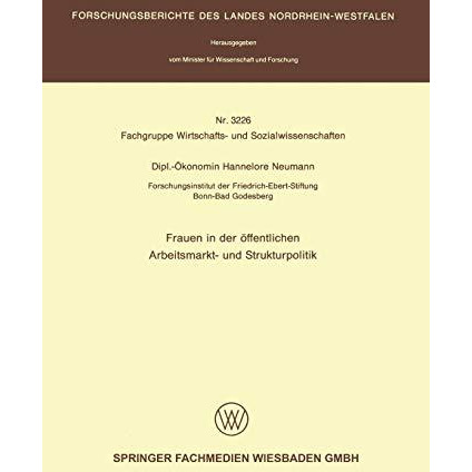 Frauen in der ?ffentlichen Arbeitsmarkt- und Strukturpolitik [Paperback]