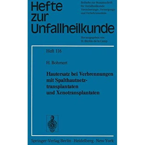 Hautersatz bei Verbrennungen mit Spalthautnetztransplantaten und Xenotransplanta [Paperback]