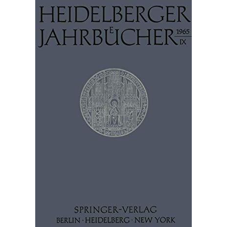 Heidelberger Jahrb?cher [Paperback]