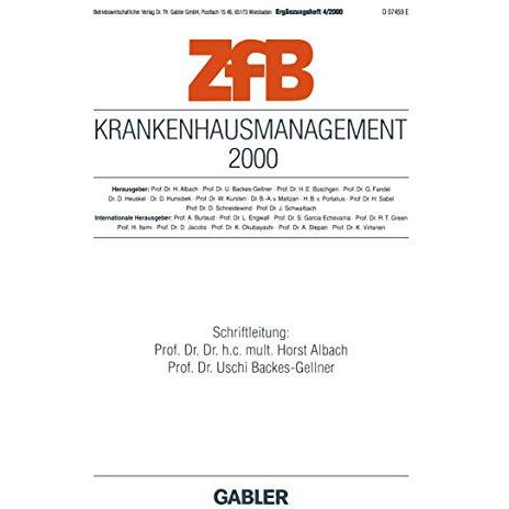 Krankenhausmanagement 2000 [Paperback]