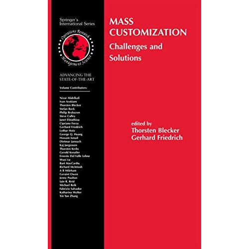 Mass Customization: Challenges and Solutions [Hardcover]