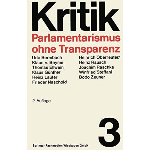 Parlamentarismus ohne Transparenz [Paperback]