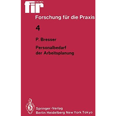 Personalbedarf der Arbeitsplanung [Paperback]