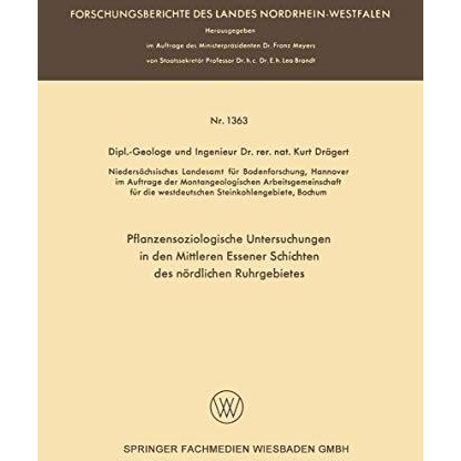 Pflanzensoziologische Untersuchungen in den mittleren Essener Schichten des n?rd [Paperback]