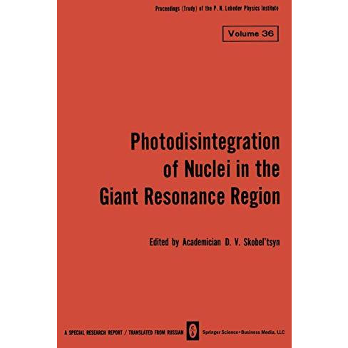 Photodisintegration of Nuclei in the Giant Resonance Region [Paperback]