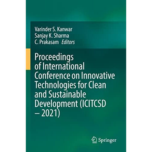 Proceedings of International Conference on Innovative Technologies for Clean and [Paperback]