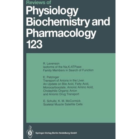 Reviews of Physiology, Biochemistry and Pharmacology: Volume: 123 [Paperback]