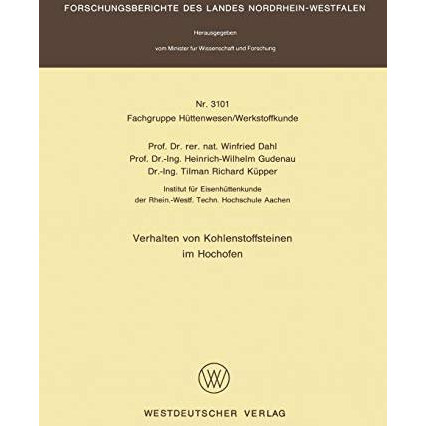 Verhalten von Kohlenstoffsteinen im Hochofen [Paperback]