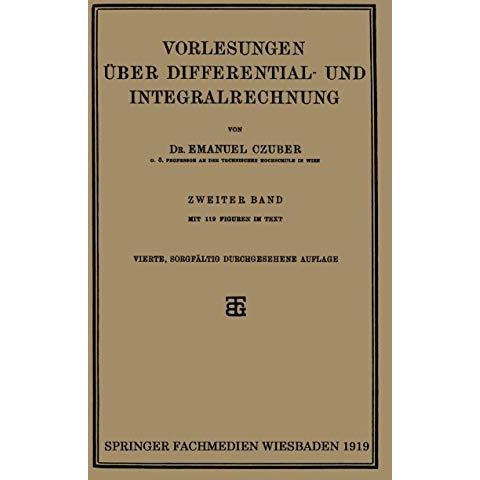 Vorlesungen ?ber Differential- und Integralrechnung [Paperback]