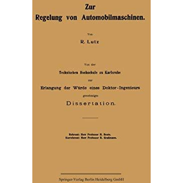 Zur Regelung von Automobilmaschinen [Paperback]