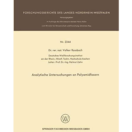 Analytische Untersuchungen an Polyamidfasern [Paperback]