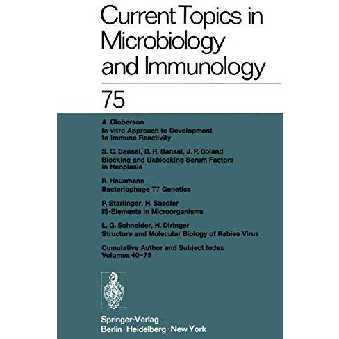 Current Topics in Microbiology and Immunology / Ergebnisse der Microbiologie und [Paperback]