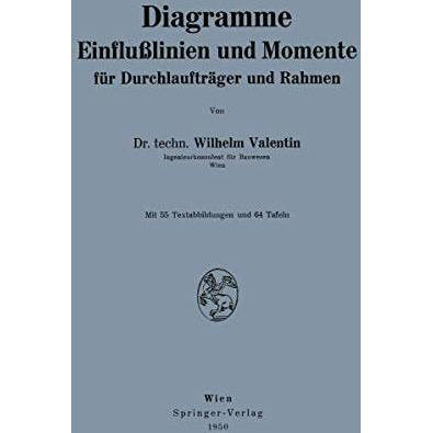 Diagramme Einflu?linien und Momente f?r Durchlauftr?ger und Rahmen: Diagramme [Paperback]