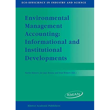 Environmental Management Accounting: Informational and Institutional Development [Paperback]