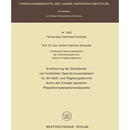 Erweiterung der Bandbreite von fluidischen Operationsverst?rkern f?r die Me?- un [Paperback]